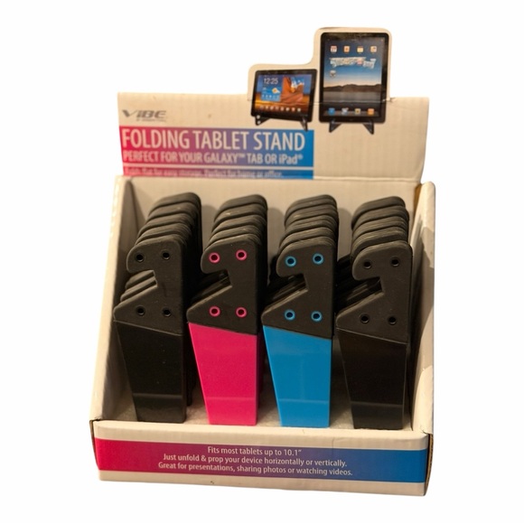Set of 20! Folding Tablet Stand - Black and Blue and pink - Picture 2 of 6